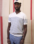 east harbour surplus koman 701 polo shirt white blue (LAST SIZE SMALL)