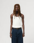 eat dust tank top mesh cotton white