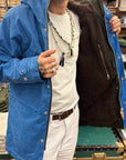 manifattura ceccarelli long mountain jacket 7013 wx mid blue