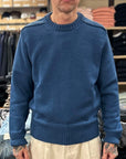 manifattura ceccarelli m600 crew neck sweater mid blue