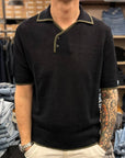 max rohr max1 bic polo short sleeve blue green linen