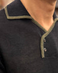 max rohr max1 bic polo short sleeve blue green linen