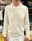 max rohr max1E 4 buttons polo long sleeve ecru