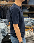 max rohr max1e side buttons short sleeve t-shirt blue