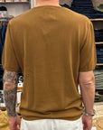 max rohr max 1/e side buttons short sleeve t-shirt tobacco