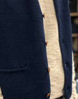 max rohr max3 buttons vest indigo linen (LAST SIZE LARGE)