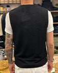 max rohr max 4 buttons vest hemp 10 navy (LAST SIZE MEDIUM)