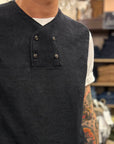 max rohr max 4 buttons vest hemp 10 navy (LAST SIZE MEDIUM)