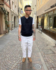 max rohr max 4 buttons vest hemp 10 navy (LAST SIZE MEDIUM)