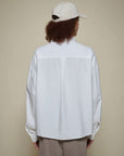 merz b schwanen shirt05ox cropped boxy style cotton oxford long sleeve shirt white