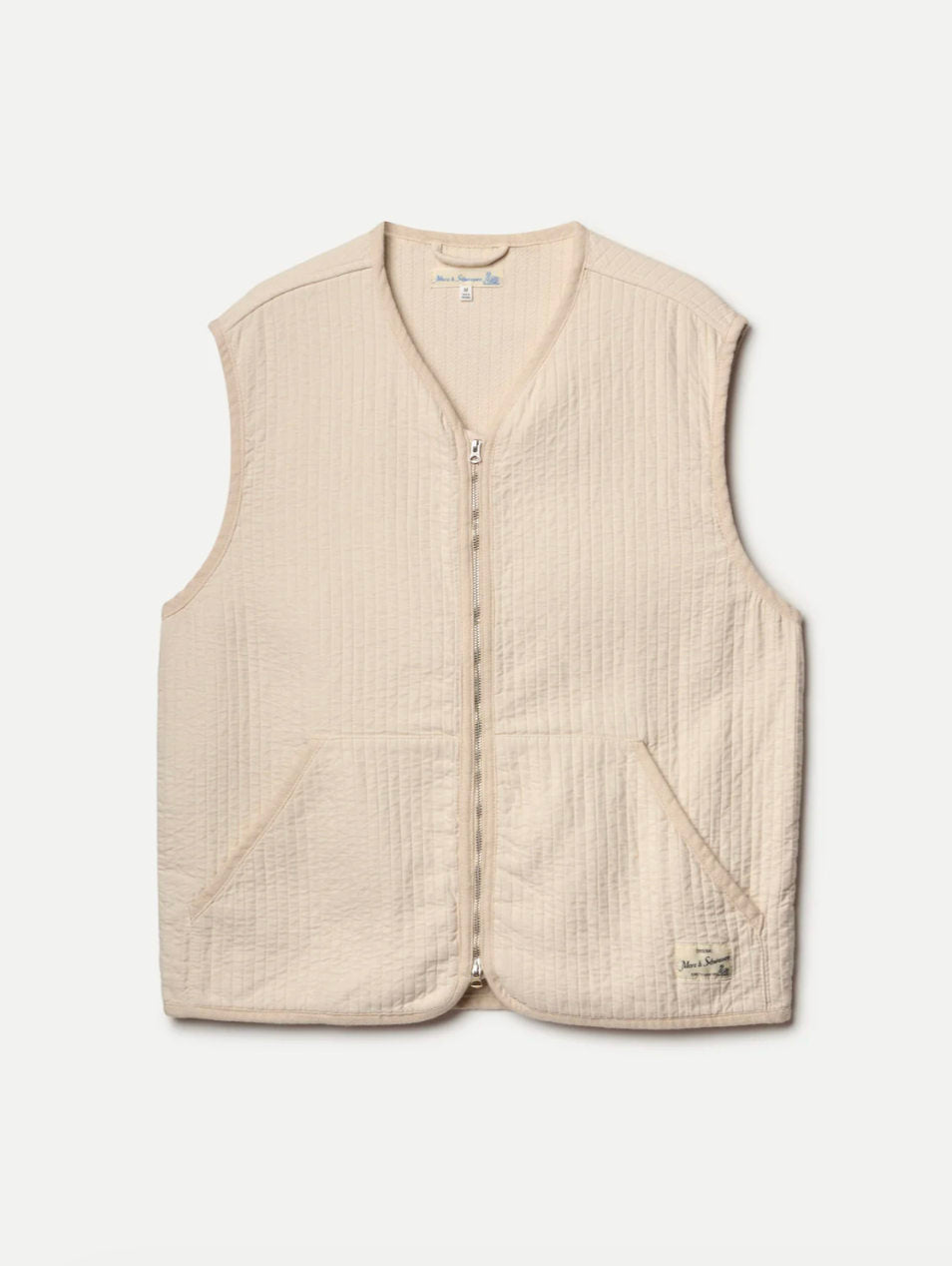 merz b schwanen padded cotton zip vest nature – www.sublime.bz