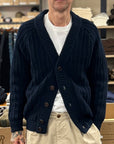 rakki elegant man defender wvb steve mcqueen 1963 wool cardigan dark navy