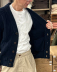 rakki elegant man defender wvb steve mcqueen 1963 wool cardigan dark navy