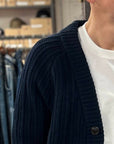 rakki elegant man defender wvb steve mcqueen 1963 wool cardigan dark navy