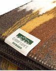 sebago ash wool blanket brown off white yellow