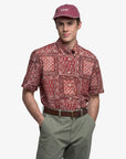 sebago littleriver short sleeve shirt fancy rose beige red blue