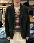 sebago neddick corduroy blazer jacket green black forest