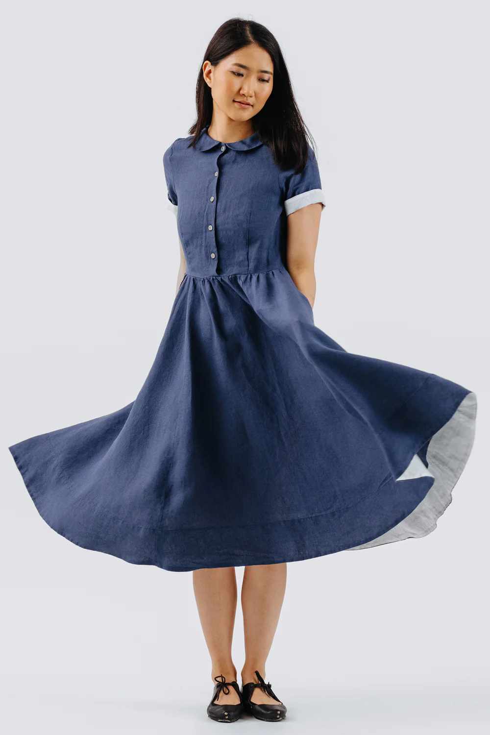 son de flor classic dress moonlight blue – www.sublime.bz