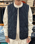 taion military crew neck down vest dark navy