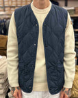taion military v neck snap vest dark navy