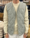 taion military v neck snap vest dark sage green