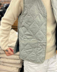 taion military v neck snap vest dark sage green