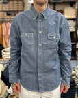 tela genova alberto shirt blue chambray