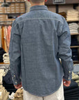 tela genova alberto shirt blue chambray