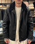 tela genova diamante giubbino waxed deck jacket black