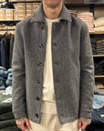 tela genova michele giubbino wool jacket grey