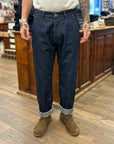 tela genova romolo denim pant blue raw