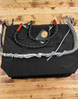 topologie explorer tote bag medium black and macrame strap shadow and two 10mm wrist straps black reflective
