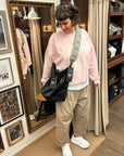 topologie summit tote medium black/moss and puffer strap moss