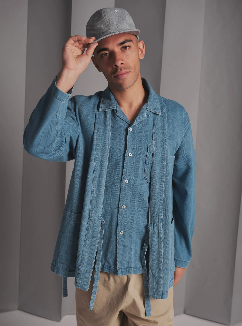 Universal Works Kyoto Work Jacket In Stone Twill Universal Works