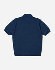 universal works jonny knit shirt dark navy cotton lace knit