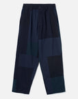 universal works oxford pant patchwork twill navy