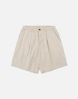 universal works pleated track short kennedy stripe brown