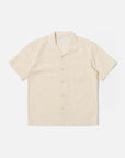 universal works road shirt ecru dot waffle