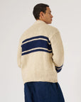 universal works sand chunky knit stripe langdale cardigan (LAST SIZE MEDIUM)