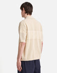 universal works short sleeve polo knit shirt ecru open knit (LAST SIZE SMALL)