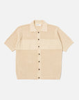 universal works short sleeve polo knit shirt ecru open knit (LAST SIZE SMALL)