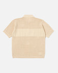 universal works short sleeve polo knit shirt ecru open knit (LAST SIZE SMALL)