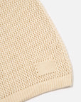 universal works short sleeve polo knit shirt ecru open knit (LAST SIZE SMALL)