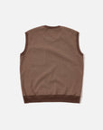 universal works sleeveless crew cotton mix fleece brown