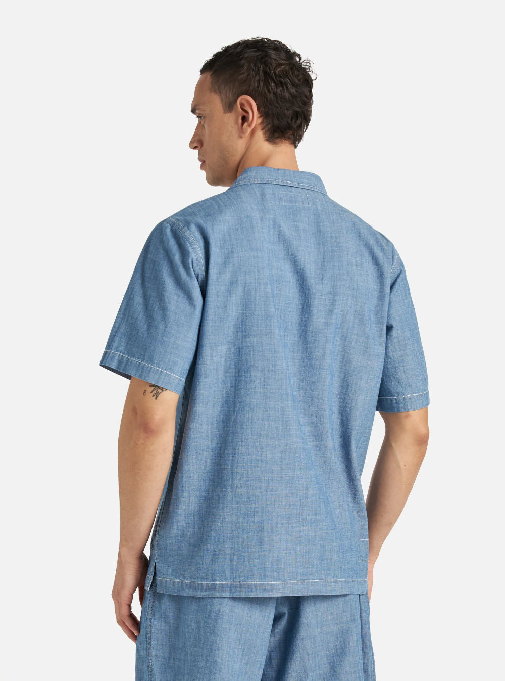 universal works summer overshirt washed indigo chambray – www