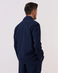 universal works two button jacket navy derby stripe