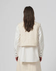 girls of dust cork vest quilted cotton ecru