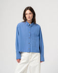 girls of dust cubic shirt blue sea cotton blue