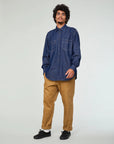 eat dust worker shirt prisoners denim indigo