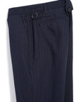 hansen finn side buckle regular trousers blue pin (LAST SIZE LARGE)